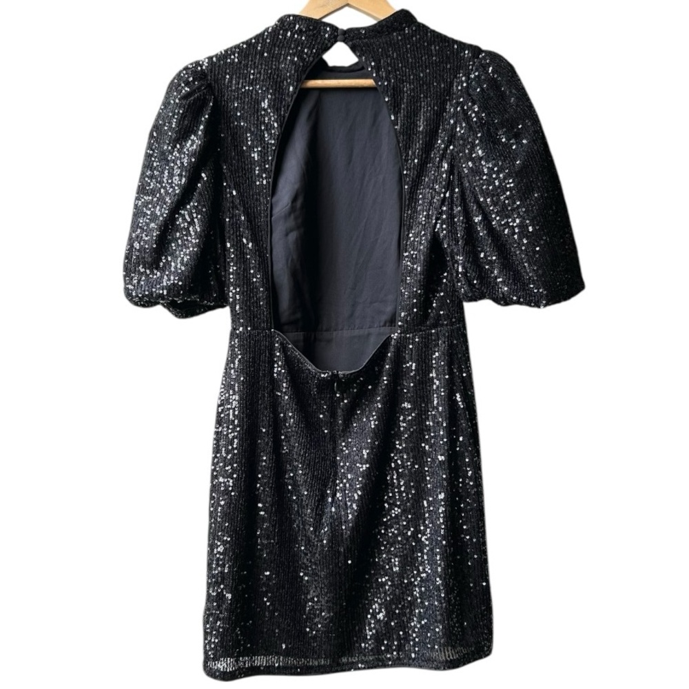 Camila Coelho Cassie Mini Sequin Dress in Black Sz M - Picture 8 of 16
